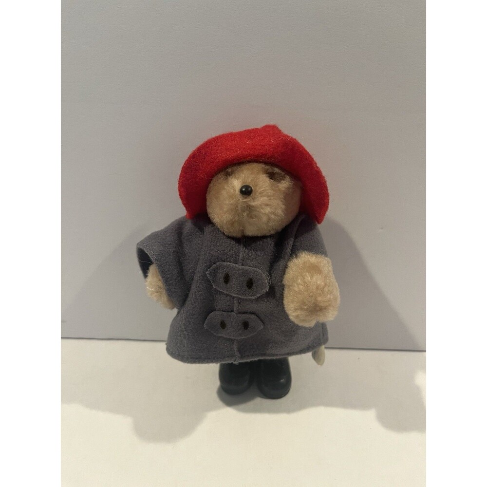 Vintage 1994 Eden Paddington Bear Plush Stuffed Animal Red Hat Gray